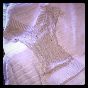 Cache creamy metallic sweater top